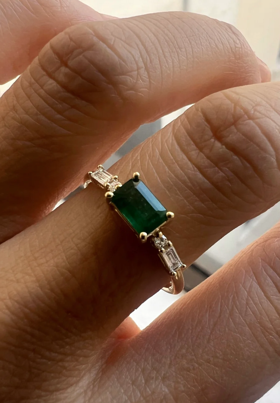 Emerald Cut Emerald Etude Ring